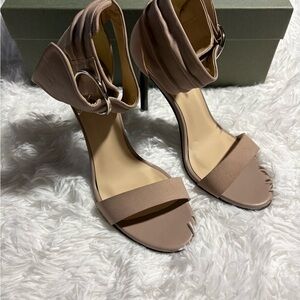 All-Saints Leather Heel, wide ankle strap/sleek heel